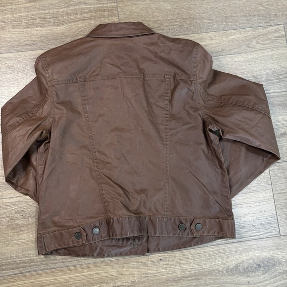 Lauren RALPH LAUREN Jeans Co. Classic Coated Denim‎ Trucker Jacket Brown size L - Picture 4 of 5